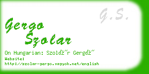 gergo szolar business card